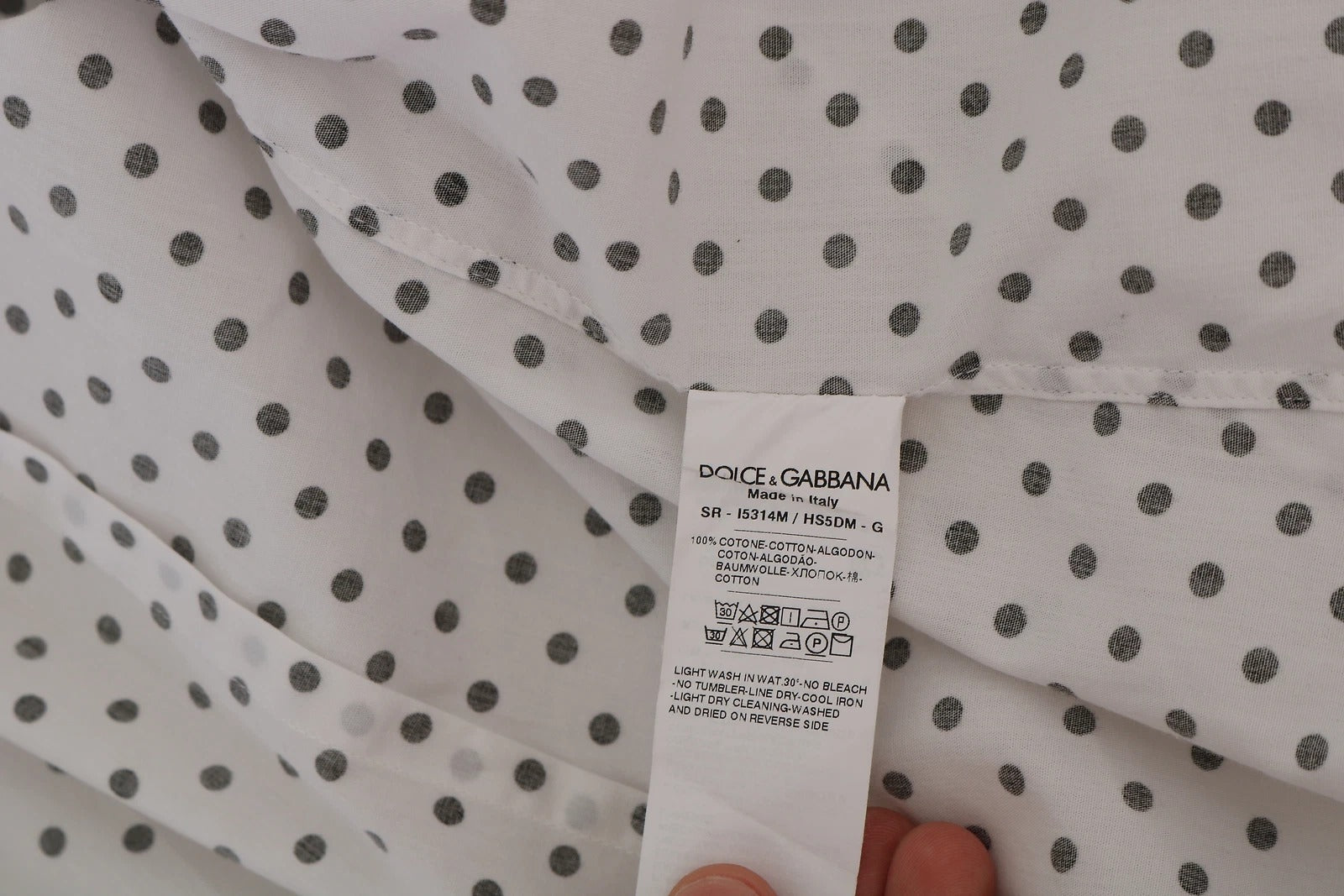 Dolce & Gabbana White Polka Dot Dress Formal MARTINI Shirt